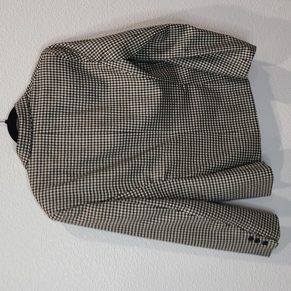 Vintage 1980s-90s Rafaella houndstooth blazer black & white size 10 - Picture 7 of 8